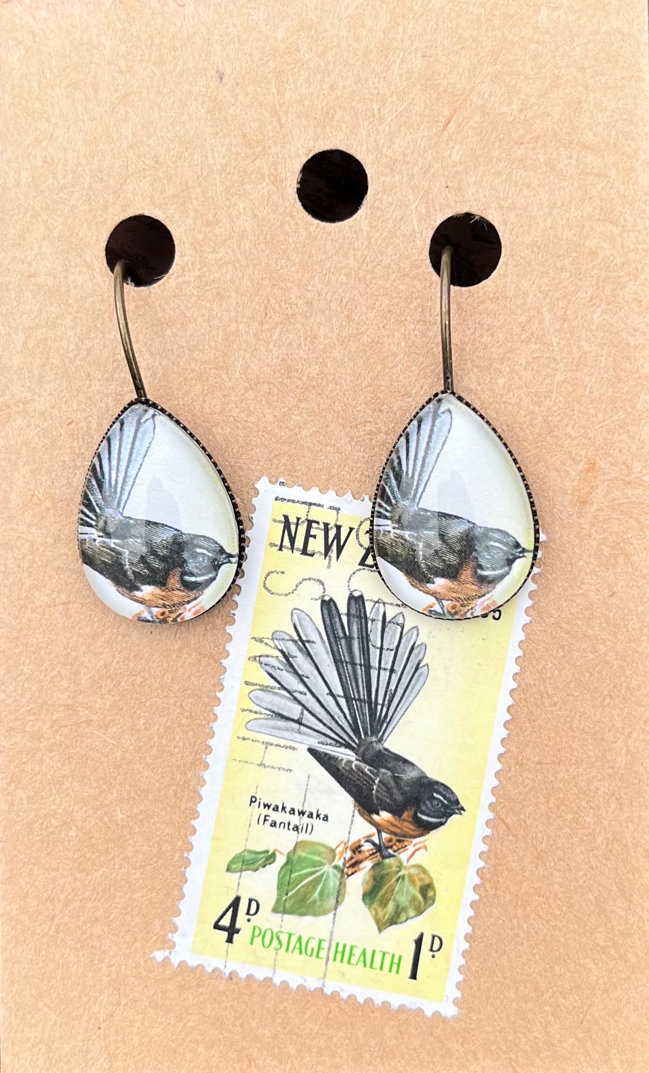 Jewellery- NZ Handmade earrings using NZ stamps