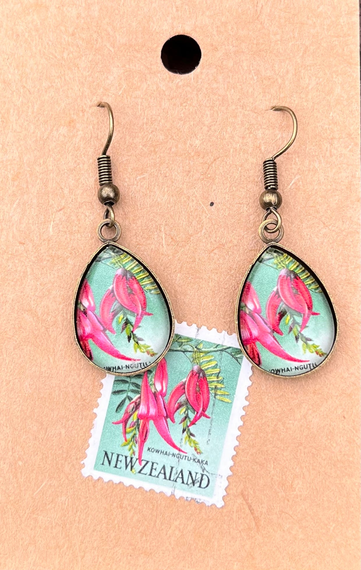 Jewellery- NZ Handmade earrings using NZ stamps