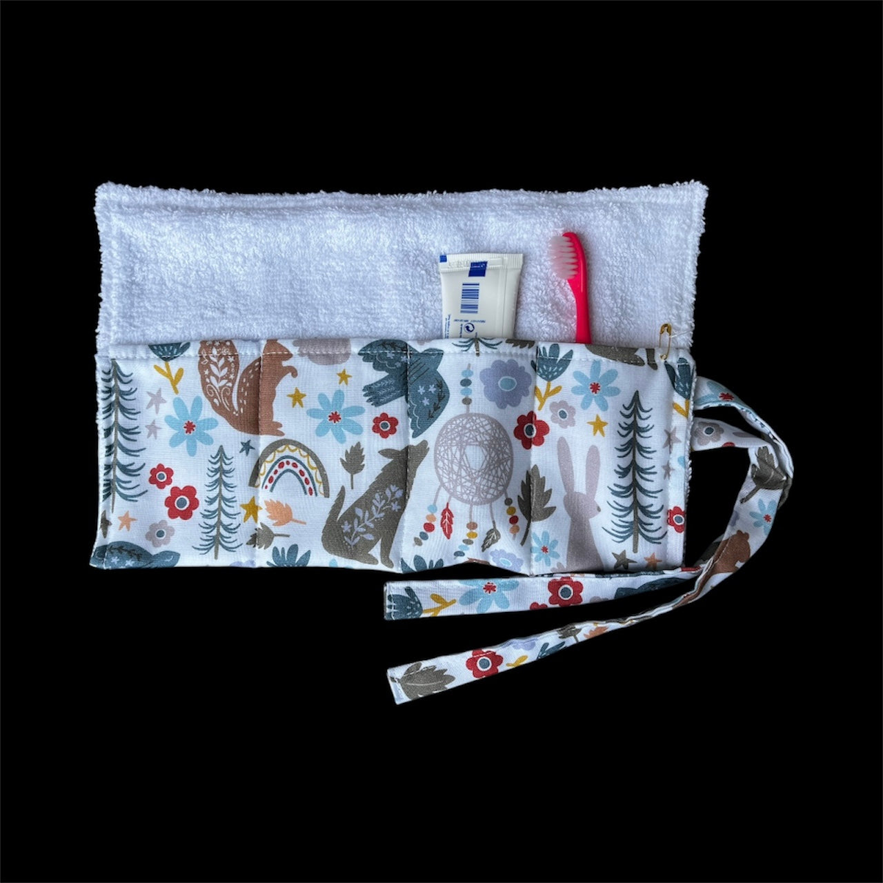 Children’s toothbrush and toothpaste travel wrap