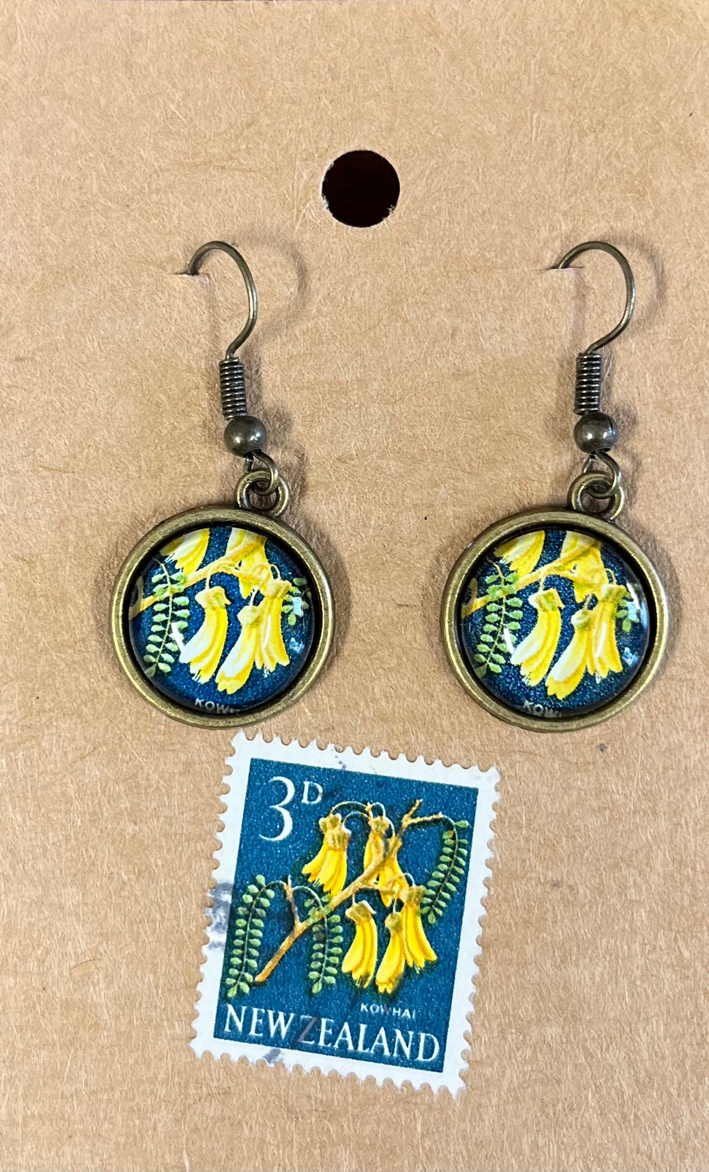 Jewellery- NZ Handmade earrings using NZ stamps