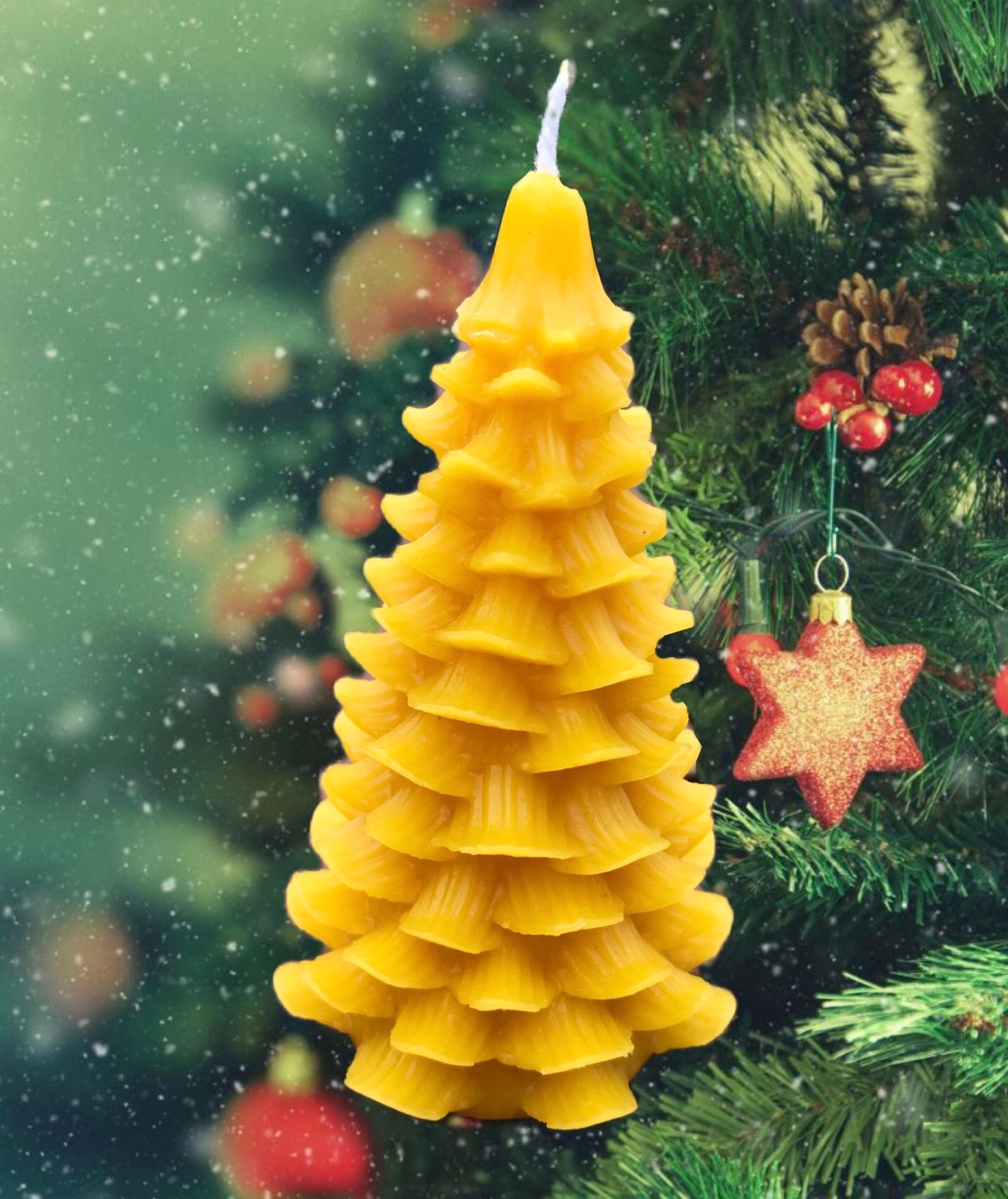 Hand poured Beeswax Christmas candles