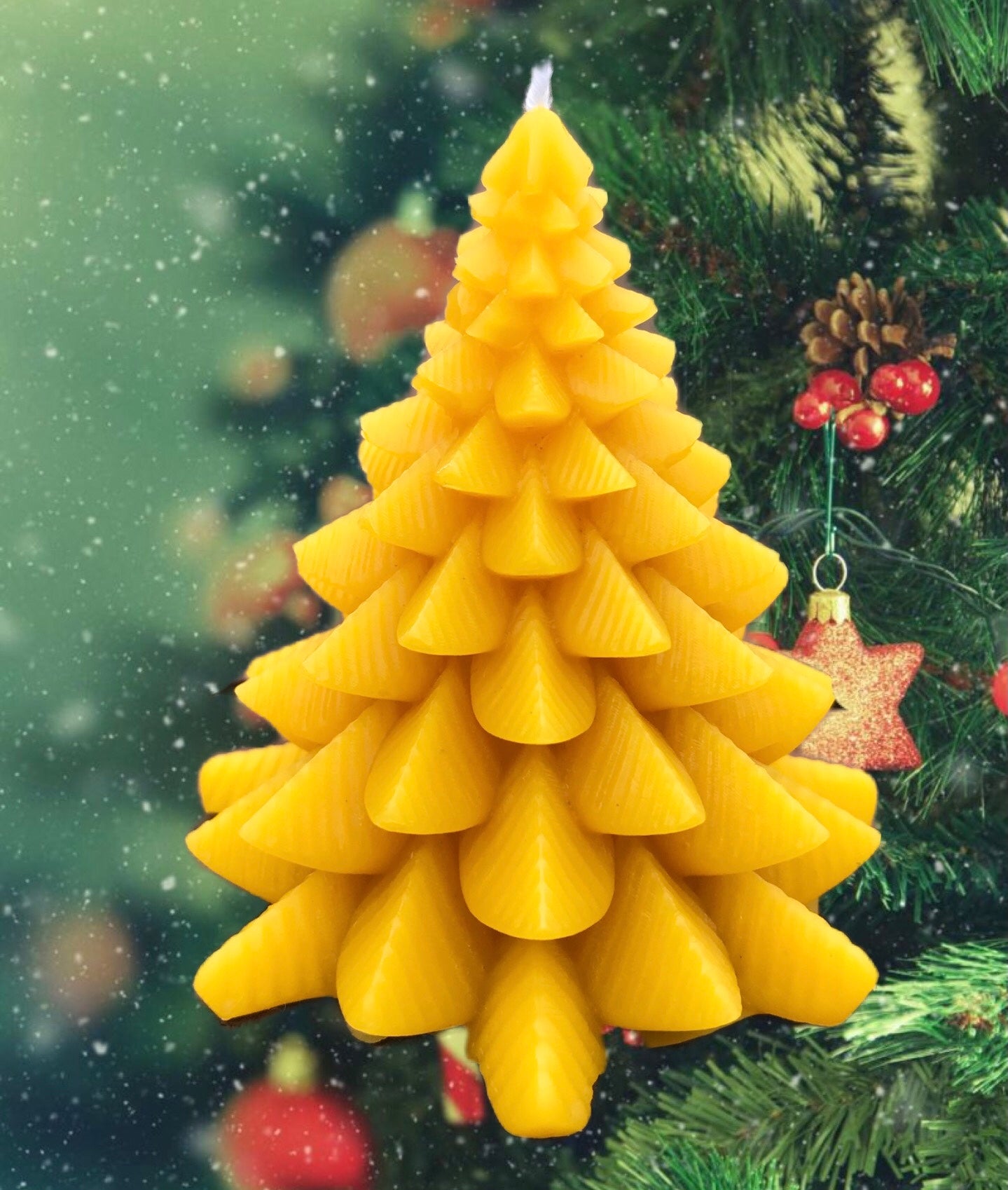 Hand poured Beeswax Christmas candles