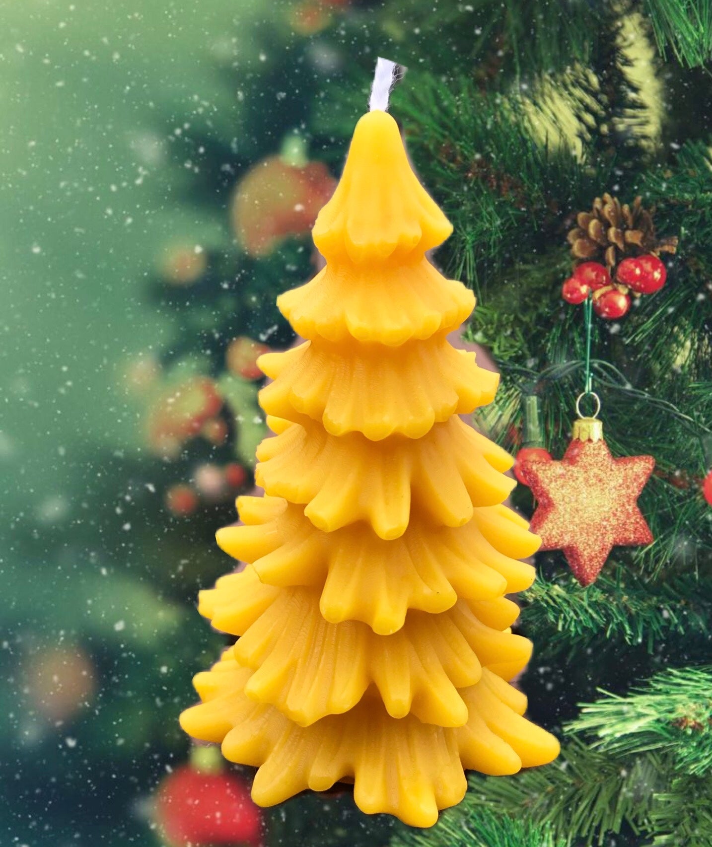 Hand poured Beeswax Christmas candles
