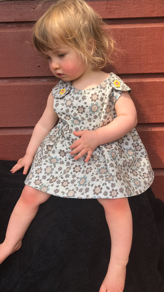 Toddlers crossover pinafore and matching bloomers