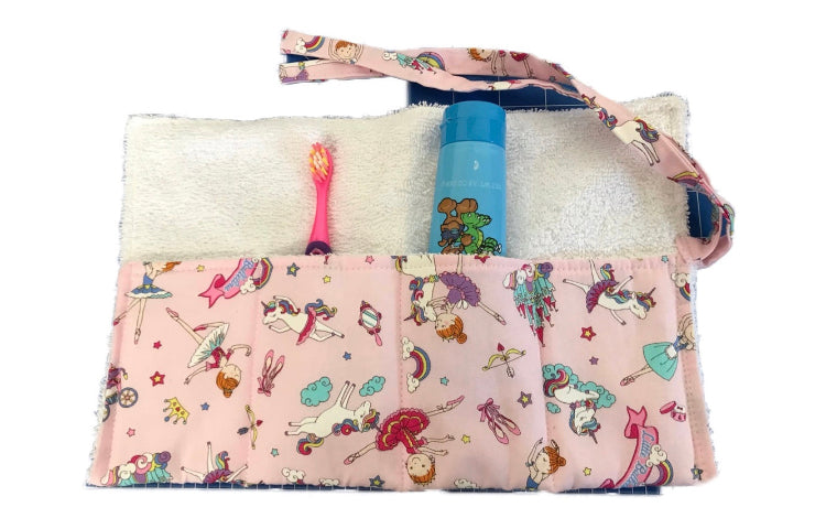 Kids travel toothpaste and toothbrush wrap