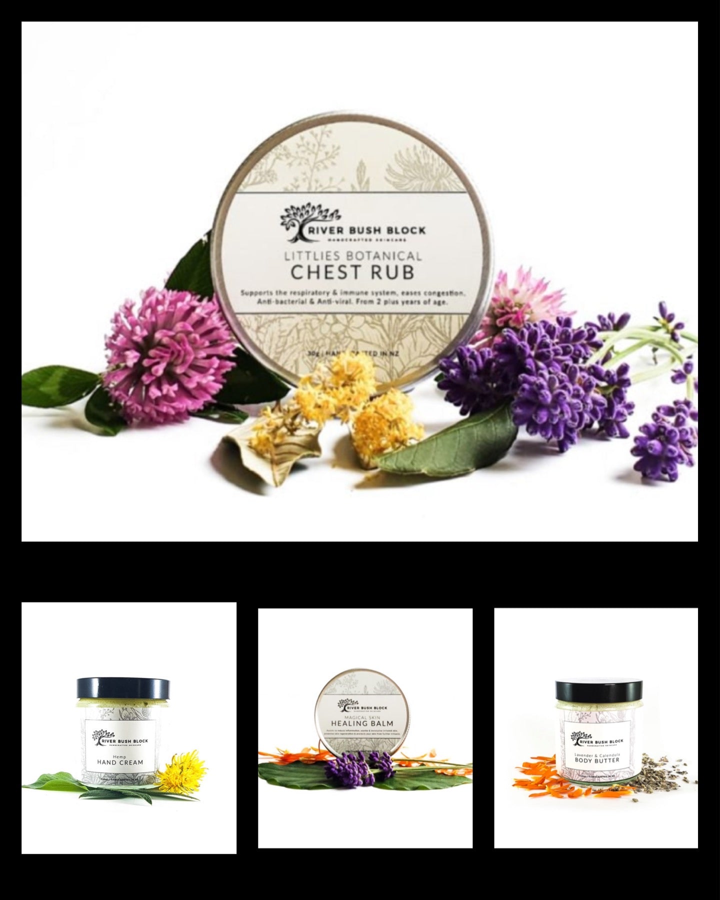 Handcrafted skincare by River Bush Block