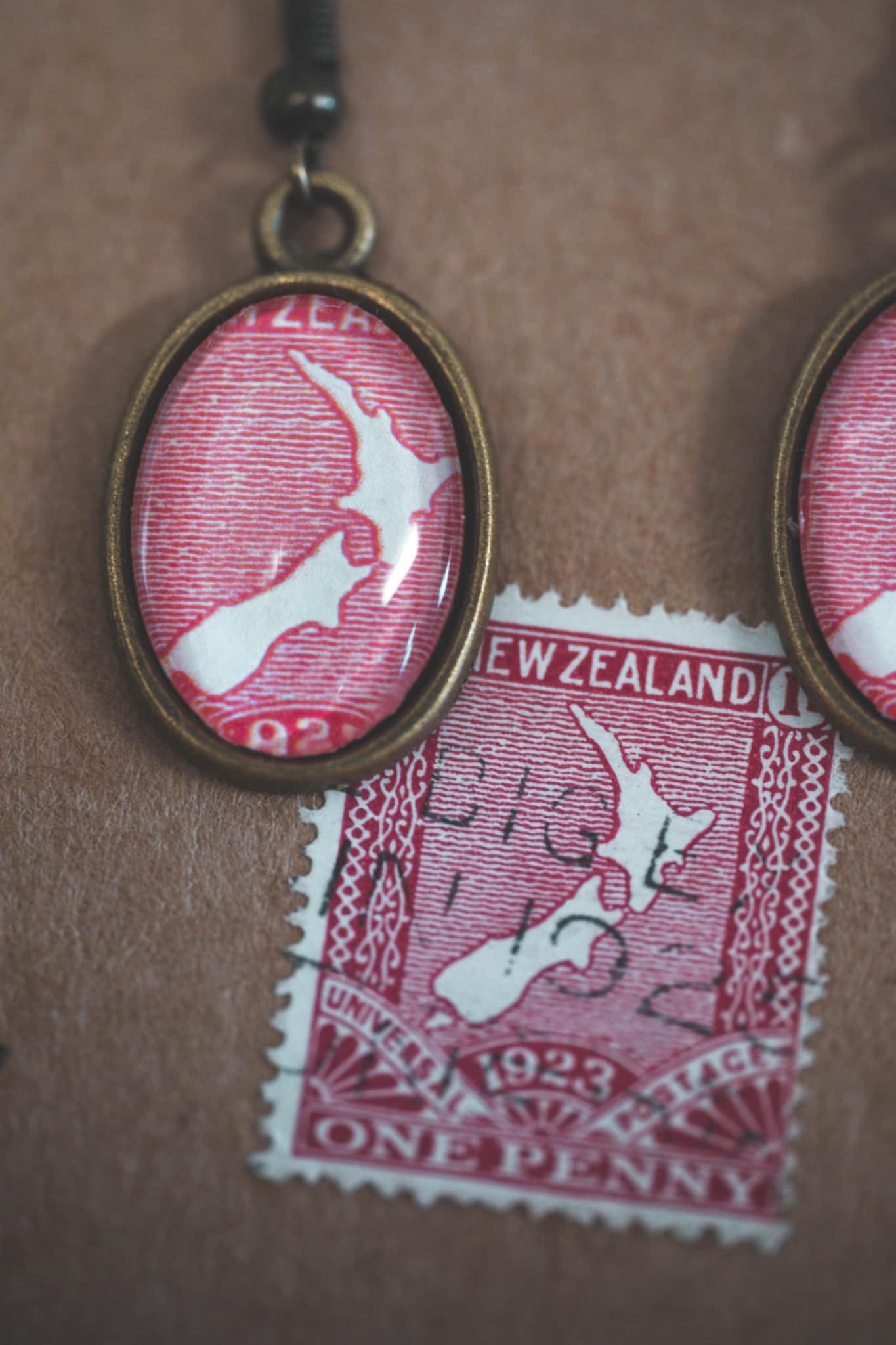 Jewellery- NZ Handmade earrings using NZ stamps