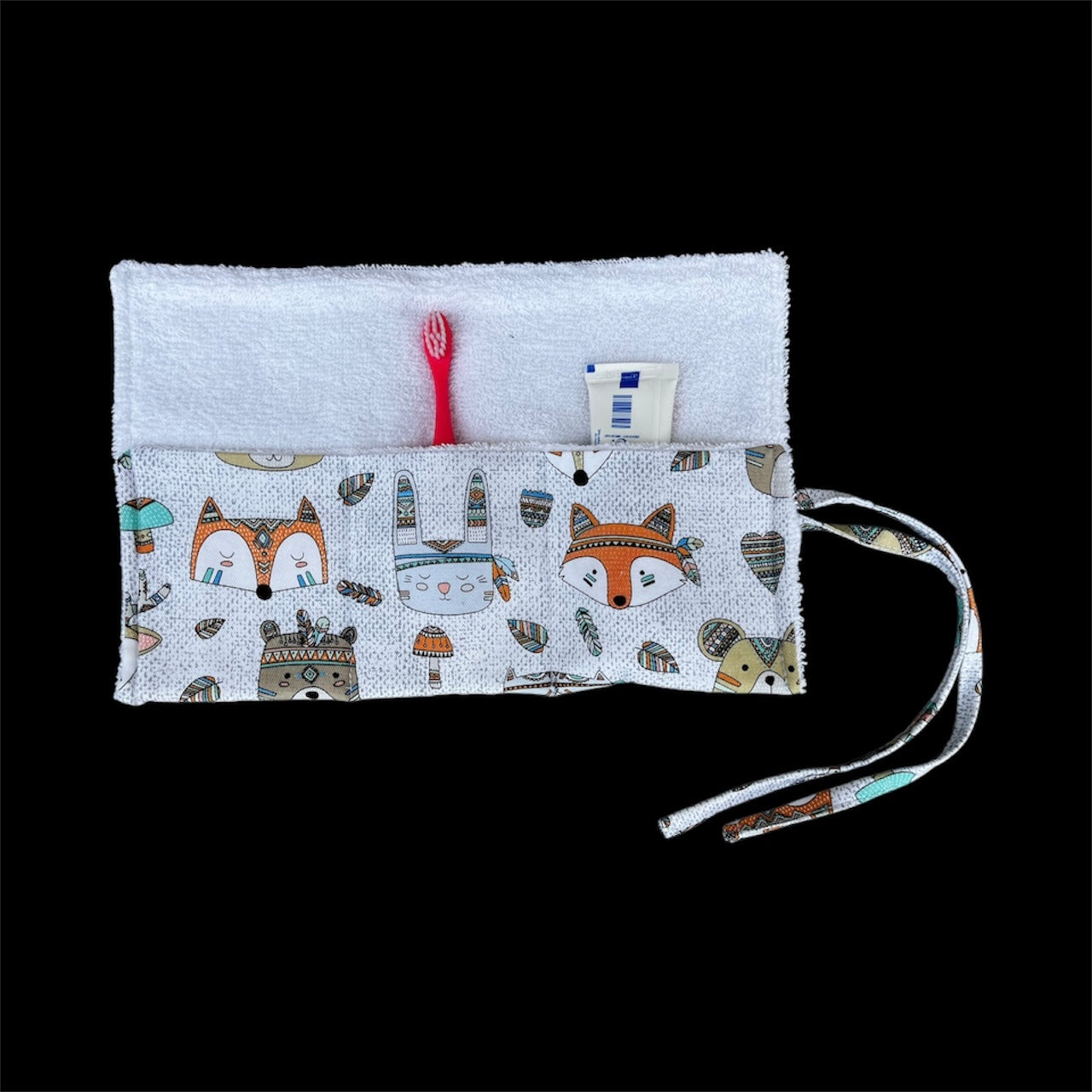 Children’s toothbrush and toothpaste travel wrap