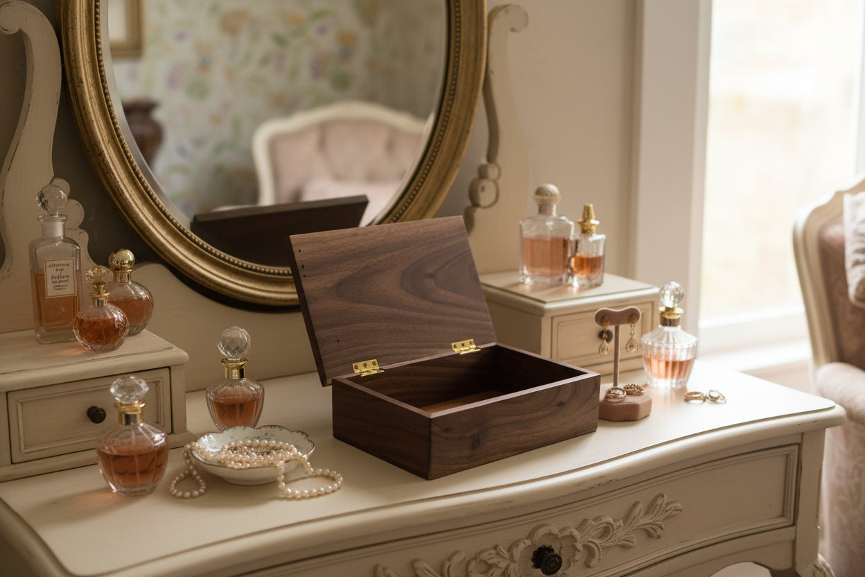 Black Walnut, NZ Wooden Jewellery Box, By Grover