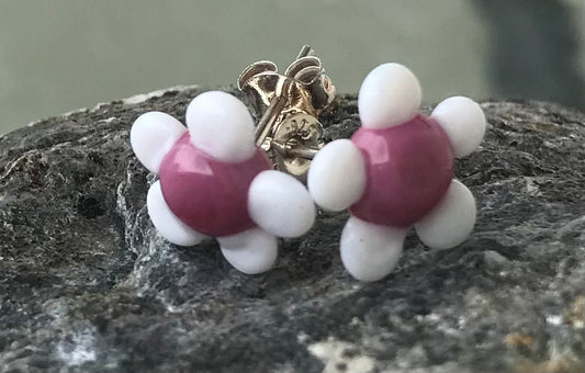 Jewellery- Glass Art - Manuka Flower Stud Earrings