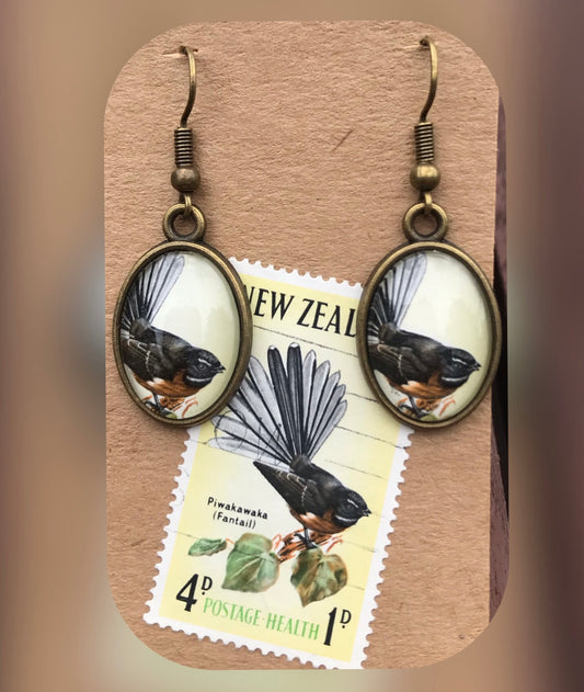 Jewellery- NZ Handmade earrings using NZ stamps
